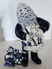 Dedham Pottery Potting Shed SANTA &TOY SACK,CHILD,APPLE~1997 Figurine ~EUC