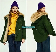 ZARA MOSS GREEN FUR LINED