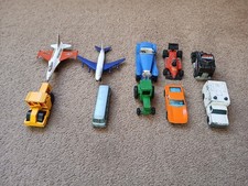 10 x matchbox cars,bus,truck,aircraft,job lot playworn