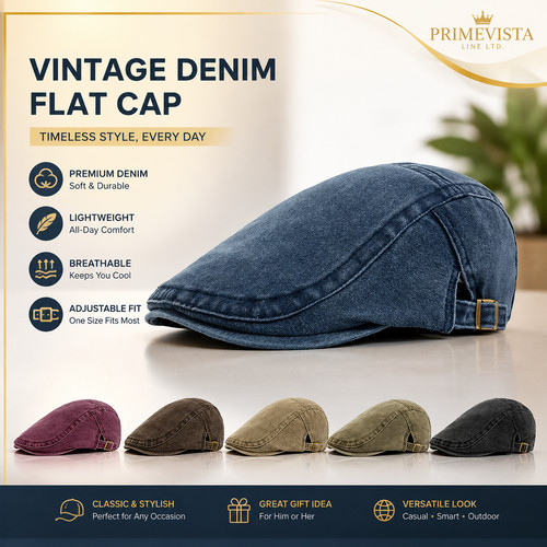 Men flat cap washed - washed, newsboy