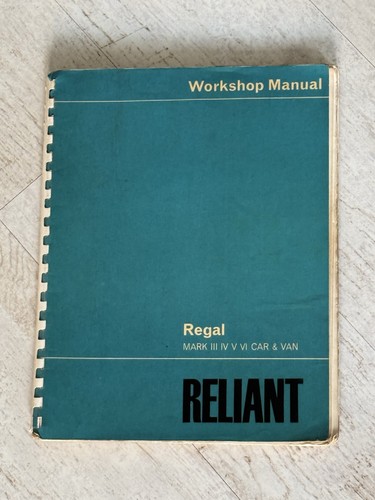 Reliant workshop manual - workshop,