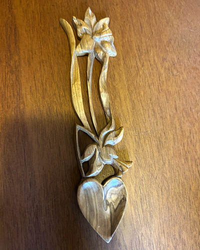 Welsh lovespoon decorated with