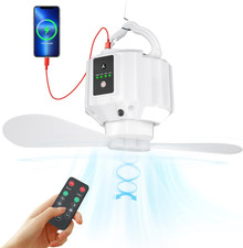Camping Fan with LED Lantern,5200Mah USB Rechargeable Camping Fan for Tents
