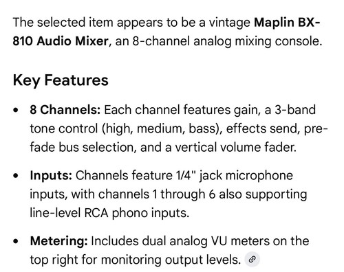 Maplin 810 audio mixer - maplin,