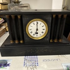 antique french marble clock without brand name 3 pilar no 5282 1469D 