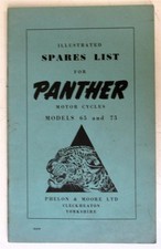 PANTHER Model 65 75 Illustrated Motorcycle Parts List 1950 #12/4/50