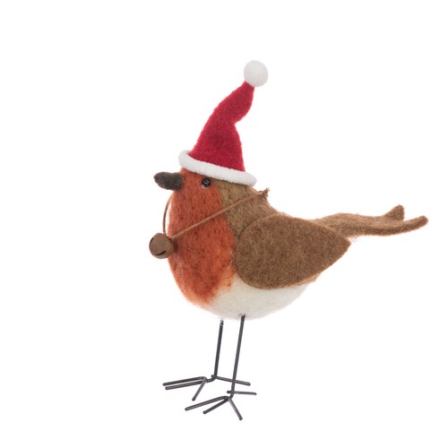 Felt robin santa - in,