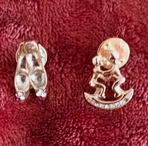 Silver tone baby lapel - tone, pins