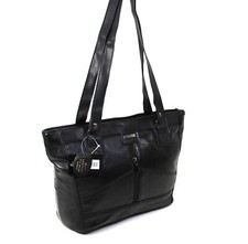 Large Handle Women's Genuine Lorenz Real Leather Organiser Shoulder Bag Handbag 