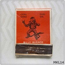 Billy Burnco Coal Coke Fuel Oil Burnett & Hallamshire Matchbook Label (MKL14)