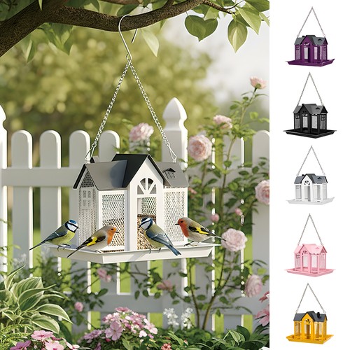 Hanging metal bird house - metal,