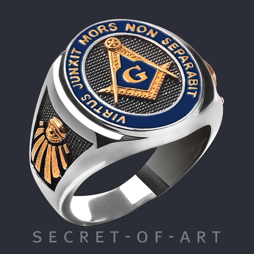 Masonic ring freemason silver - masonic,