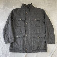 Burberry London Vintage Mens Wool Cashmere Military Style Coat Grey Size L 50