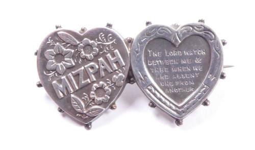Antique silver mizpah - antique,