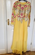 Yellow and Pink Embroidered