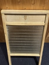 Vintage old glass wooden wash