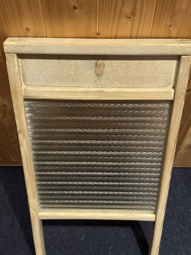 Vintage old glass wooden wash