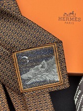 Hermes silk Tie 7 H Awooooo! -