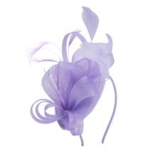 Feather Flower Sinamy Curl Headband Hat Fascinator Lady Day Wedding Royal Ascot