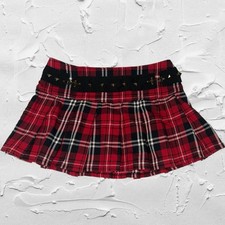 Abbey Dawn Y2k Tartan Plaid Mini Skirt Size 7 Red Avril Lavigne Punk Emo Gothic