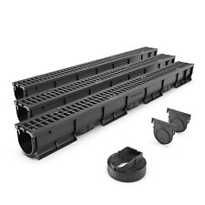 Vodaland EASY 1 Slim Plastic drainage channel kit with plastic grate, A15