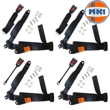 Talbot Hillman Avenger Front & Rear Full 3 Point Seat Belt Set Black