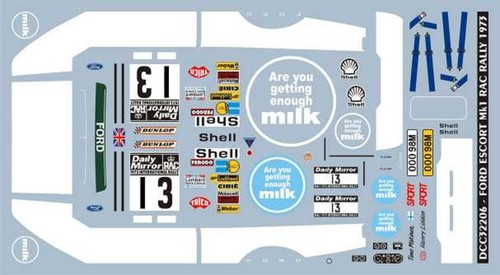 Decals ford escort mk1 - 1/24,