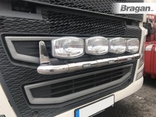 Grill Bar E + White Flush LEDs For Volvo FM5 2021+ Truck Stainless Accessories