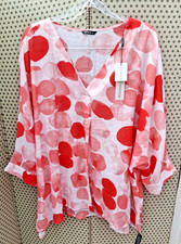 Roman Red/White V Neck