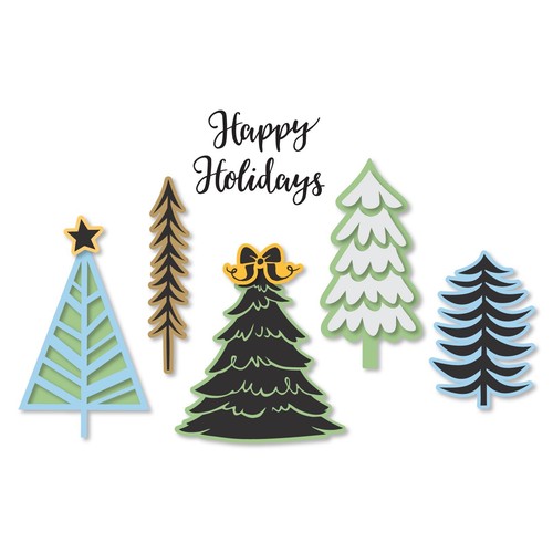Winter trees sizzix - trees, framelits