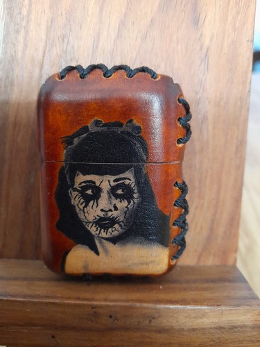 Zippo custom hand made - , leather