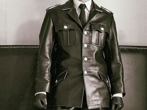 Men real leather jacket - leather,