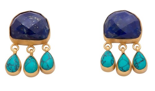 Turquoise lapis earrings - lapis,