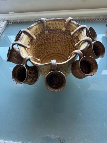 Ceramic punch bowl - set, with