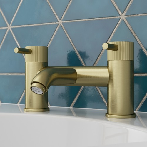 Brushed brass bath mixer - bath,