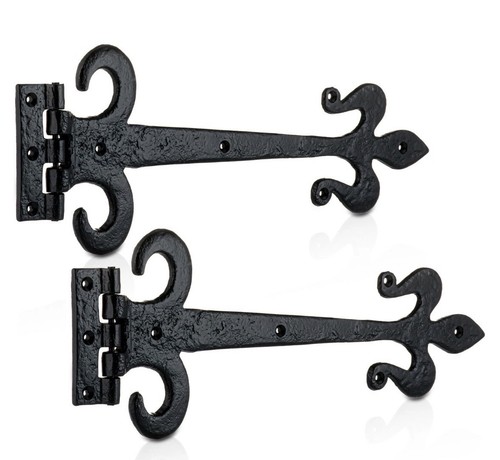 Black wrought iron door strap - black,