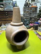 Vintage Mini Clay Chiminea Three-Footed Pottery