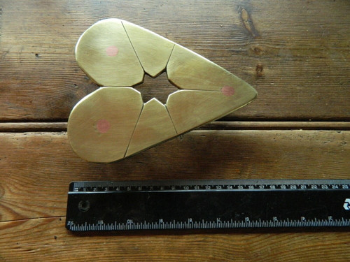 Vintage brass heart shape - heart,