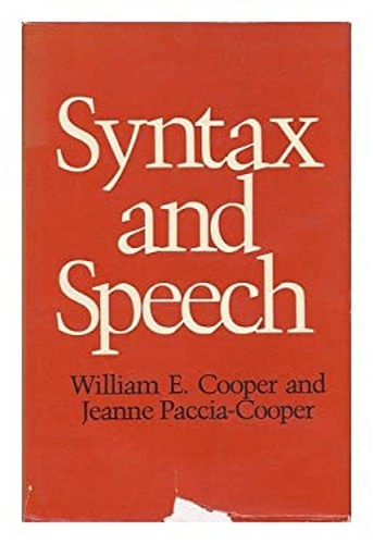 Syntax and speech hardcover - syntax,