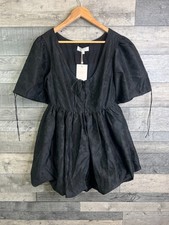 Sister Jane Dream Mini Dress Size UK 8 Black Coco Organza Puff Party Night Out