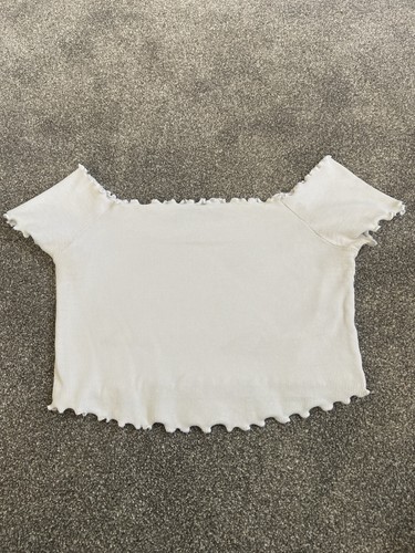 Ladies white crop top - top, with