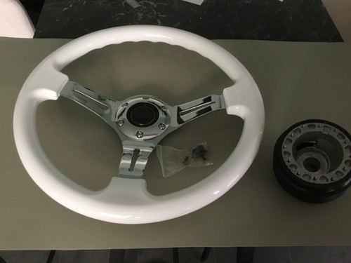 White chrome steering - chrome, wheel