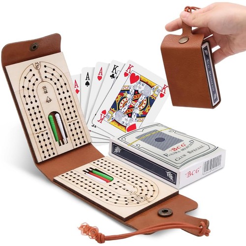 Cribbage board with pegs - with,