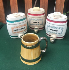 WADE TANKARD BARREL DECANTERS Royal Victoria Pottery Antique