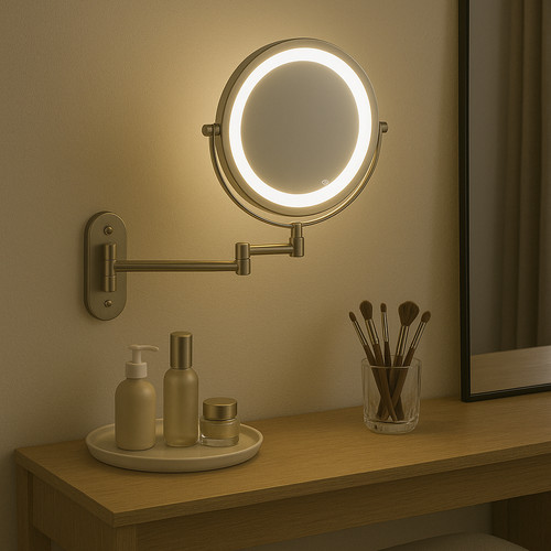 Makeup mirror wall mounted led - wall,