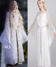 The Lord of the Rings Elf Queen Galadriel Cosplay Costume Dress + Belt
