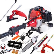 Multi Function Garden Tool 5in1 Petrol Strimmer Brush Cutter Chainsaw sweeper
