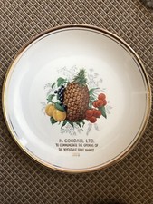H Goodall Ltd Wholesale Fruit Market Plate 1973 Liverpool Road Pottery Stoke 10”