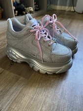 Buffalo London Limited Edition Classic silver Glittered Chunky Platforms 41 