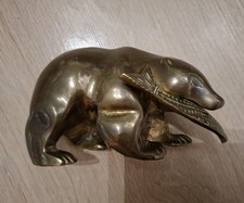 Vintage Solid Brass Bear with